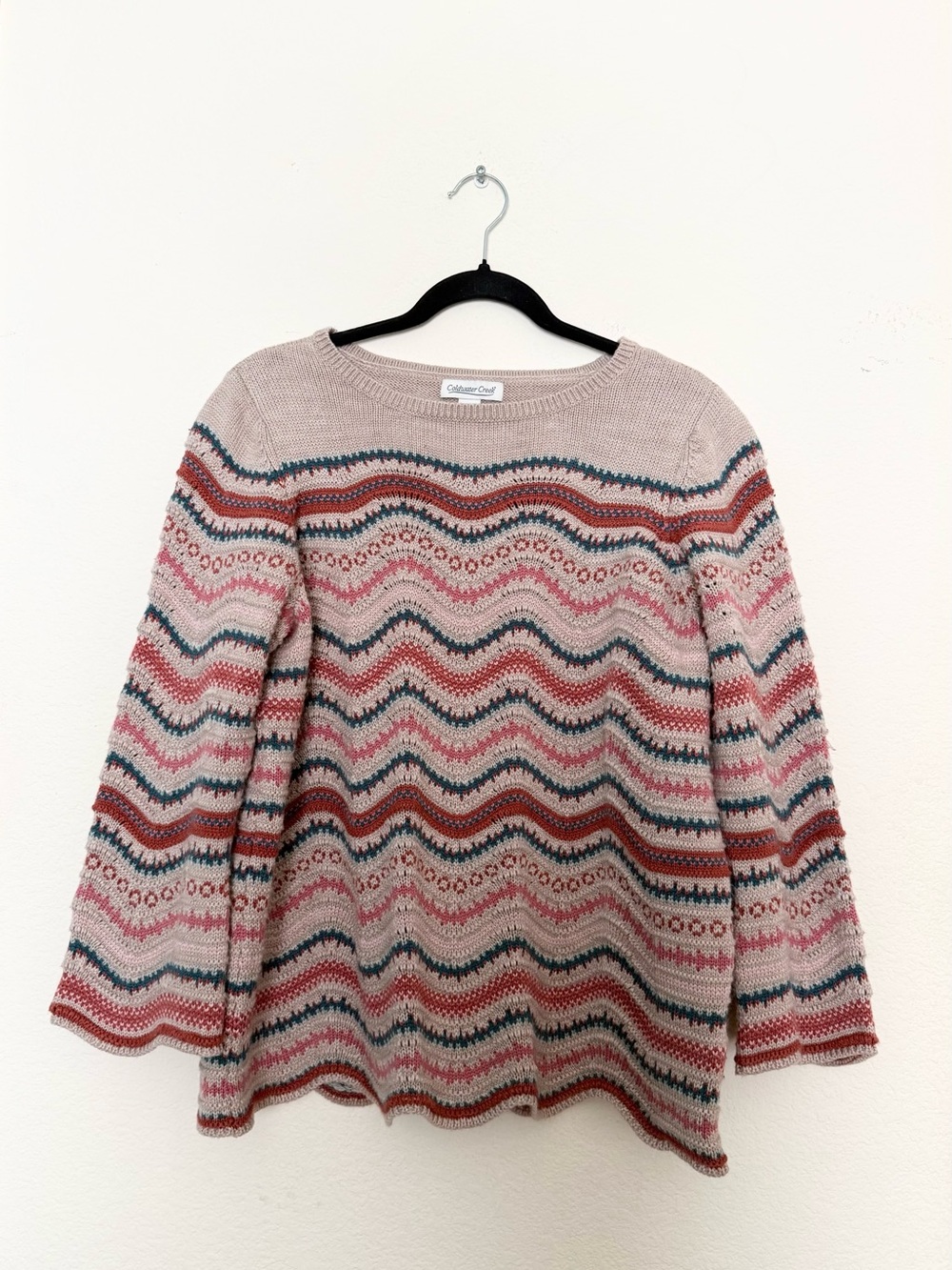 🩵 coldwater creek wavy chevron patterned sweater